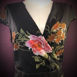 OC Order Plus, Black Floral Dress, NWT